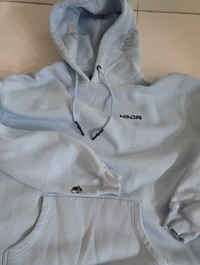 Ninja Light Blue Pullover Hoodie with Black Logo